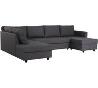 Canapé d'angle panoramique convertible Cats - Tissu gris - L 292 x P 187 x H 86 cm - Fabriqué en Ukraine