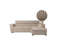 LOUNGITUDE Canapé d'angle Paola Convertible avec Coffre en Velours côtelé