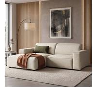 Canapé d'angle petit - Sellmo - 210 cm - gauche - Chenille Crème