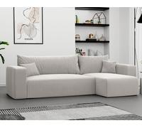 GREKPOL Canapé d'angle Convertible 145x248 à Gauche ou à Droite - Canapé 3 Places Convertible - Canapé avec Espace de Rangement - Canapé Lit - Canapé Convertible - Sofa Beige