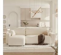 GREKPOL Canapé d'angle Convertible 145x248 à Gauche ou à Droite - Canapé 3 Places Convertible - Canapé avec Espace de Rangement - Canapé Lit - Canapé Convertible - Sofa Beige