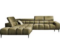 Canapé d'angle PLAZA Forme L | Côté gauche | Fonctionnel Fonction sommeil confortable Appuie-têtes réglables Assise Système de ressorts ondulés Mousse haute résilience 300x216x99 cm-Frêne
