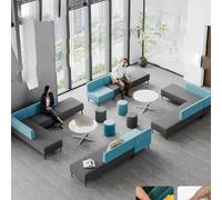 Canapé d'angle pour bibliothèque, design créatif et unique pour la détente et les réunions, comprend une table basse