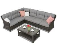 Canapé d'angle pour le jardin avec table basse Toledo Corner anthracite Garden Point