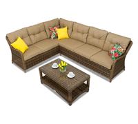 Canapé d'angle pour le jardin avec table basse Toledo Corner bronze Garden Point