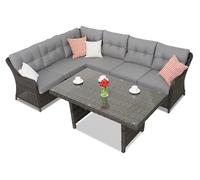 Canapé d'angle pour le jardin avec table Toledo Comida 5 anthracite Garden Point