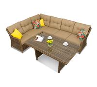 Canapé d'angle pour le jardin avec table Toledo Comida 5 bronze Garden Point