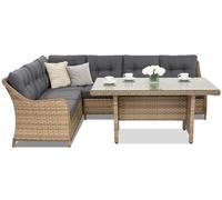 Canapé d'angle pour le jardin avec table Toledo Comida 5 Garden Point cappuccino