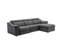 Canapé d'angle relax électrique en tissu anthracite PEDRERA - Angle droit