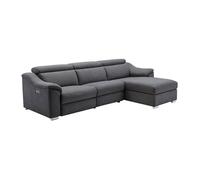 Canapé d'angle Relax électrique en Tissu Anthracite PEDRERA - Angle Droit