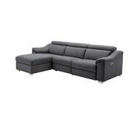 Canapé d'angle relax électrique en tissu anthracite PEDRERA - Angle gauche