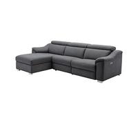 Canapé d'angle relax électrique en tissu anthracite PEDRERA - Angle gauche