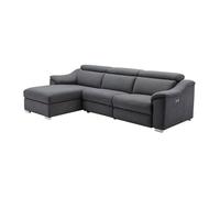 Canapé d'angle relax électrique en tissu anthracite PEDRERA - Angle gauche
