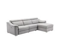 Canapé d'angle relax électrique en tissu gris clair PEDRERA - Angle droit