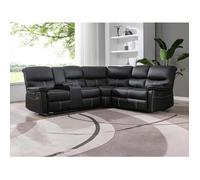 Canapé d'angle relax en simili noir CANBY