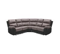 Vente-unique - Canapé d'angle Relax Gris et Noir en Microfibre et Simili TOLZANO