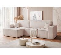 GREKPOL Canapé d'angle Convertible 276x145 Tissu Poso à Gauche ou à Droite - Canapé avec Espace de Rangement - Sofa XL - Canapé 3 Places Convertible - Canapé Lit - Canapé Convertible
