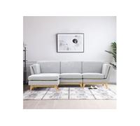 CONCEPT USINE | Canapé d'Angle Réversible 4 Places | Design Scandinave NORDEN Gris Clair | Tissu 100% Polyester | Canapé Modulable avec Accoudoirs | Moderne et Design | Dossier et Assise Ultra Confort