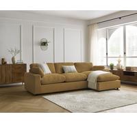Canapé d'angle réversible BELAIR velours côtelé jaune BOBOCHIC 4 places Jaune
