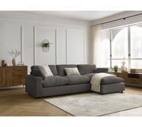 Canapé d'angle réversible BELAIR velours côtelé taupe BOBOCHIC 4 places Taupe