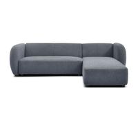 Canape droit fixe atmosphere larry 5 places en tissu bouclette gris