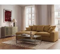 Canapé d'angle réversible compact NEVADA tissu chenille jaune BOBOCHIC 3 places Jaune