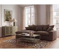 Canapé d'angle réversible compact NEVADA tissu chenille marron BOBOCHIC 3 places Marron
