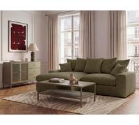 Canapé d'angle réversible compact NEVADA tissu chenille vert BOBOCHIC 3 places Vert