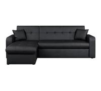 ROMAN Canape dangle reversible convertible 3 places + Coffre de rangement - Simili noir - Contemporain - L 235 x P 85 - 153 cm vert G