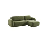 Canapé d'angle réversible convertible 3 places tissu avec coffre vert - Nouma