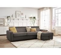 Canapé d'angle réversible convertible coffre MONACO velours côtelé taupe 140x190 réversible BOBOCHIC 4 places Réversible Taupe