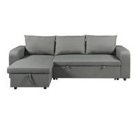 Habitat et Jardin - Canapé d'angle Victor - en tissu réversible et convertible - 4 places Gris