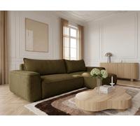 Canapé d'angle réversible convertible HONORE tissu chenille vert BOBOCHIC 3 places Vert