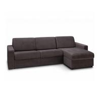 Canapé d'angle réversible convertible MAESTRO EDITION VELOURS express matelas 18 cm couchage 140 cm gris ardoise