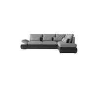 Canapé d'angle réversible convertible SEVARA 4 places - PU et tissu Gris - Coffre de rangement - L267 x P200 x H90 cm