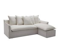 Canapé d'angle réversible en lin et tissu chiné blanc PENIOLA de Maison Céphy