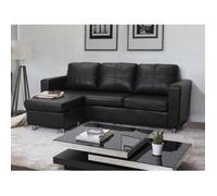 Canapé d'angle réversible en simili ACKLEY - Noir