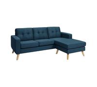 Canapé d'angle réversible en tissu bleu foncé BARTOLOME