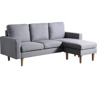 Canapé d'angle réversible en tissu Gabby - 3 places - Gris Clair