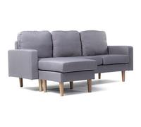 Habitat et Jardin – Canapé d'angle réversible en tissu Gabby – 3 places – Gris clair
