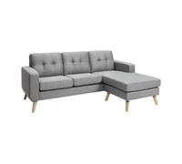 Canapé d'angle réversible en tissu gris chiné BARTOLOME