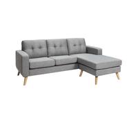 Canapé d'angle réversible en tissu gris chiné BARTOLOME