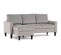 Canapé d'angle réversible FOX - BUDWING - Gris clair - 3 places - Style contemporain