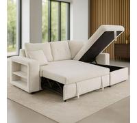 Concept Usine – Canapé droit fixe GLASGOW 4 places velours côtelé beige