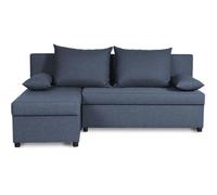 Canapé d'angle réversible - Tissu Bleu - L 192 x P 143 x H 79 cm - JOSS - Fabriqué en Ukraine