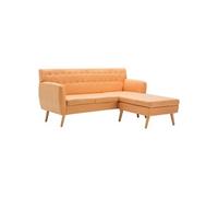 vidaXL Canapé d'angle Revêtement en tissu 171,5 x 138 x 81,5 cm Orange orange G