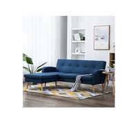 Canapé d'angle Revêtement en tissu 186x136x79 cm Bleu