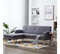 vidaXL Canapé d'angle Revêtement en tissu 186x136x79 cm Gris clair 247000