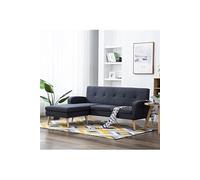 Canapé D'angle Revêtement En Tissu 186x136x79 Cm Gris Foncé Gris
