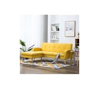 Vidaxl Canapé D'angle Revêtement En Tissu 186x136x79 Cm Jaune Jaune